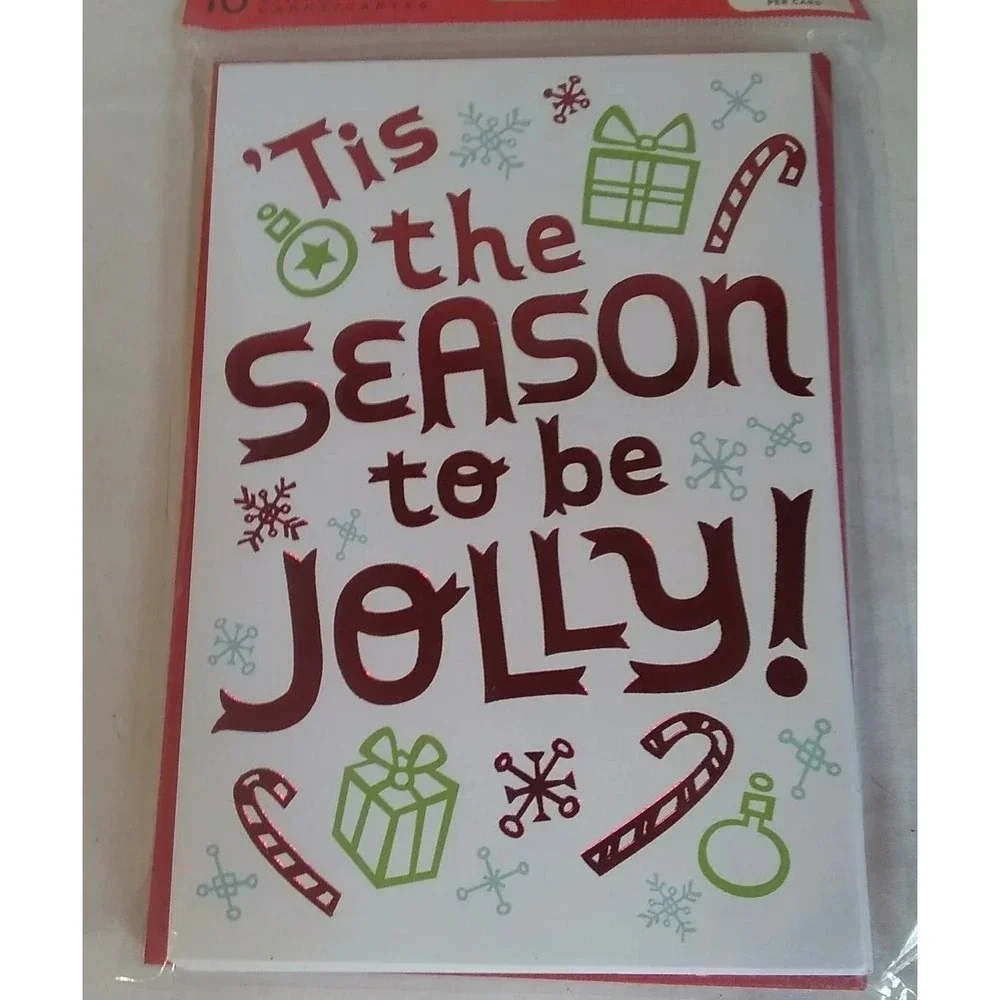 Christmas Cards Envelopes (10) Jolly Season NEW Hallmark Connections